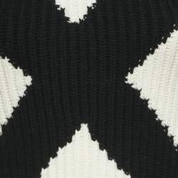 Alexander McQueen White Argyle Intarsia Rib Knit Sweater XXS