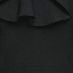 Alexander McQueen Black Knit Engineered Ruffle Crop Top XS
