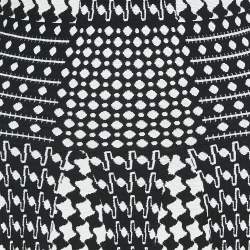 Alexander McQueen Black/Blue Patterned Stretch Knit Short Dress XS
