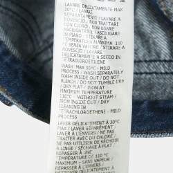 Alexander McQueen Blue Denim Dual Tone Pleated Mini Skirt S
