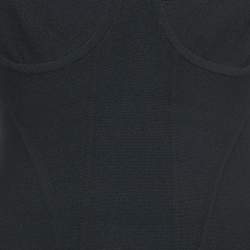 Pre Owned Alexander McQueen Black Stretch Knit Flared Midi Dress S