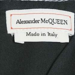 Alexander McQueen Black Denim Bustier Midi Dress M