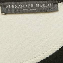 Alexander McQueen Black Floral Embossed Knit Crop Top M