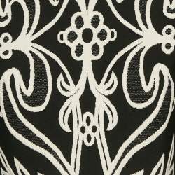 Alexander McQueen Black Floral Embossed Knit Crop Top M