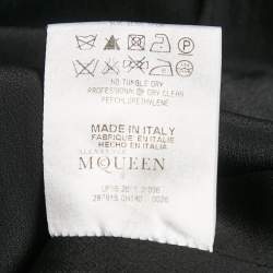 Alexander McQueen Black Crepe V-Neck Midi Dress S