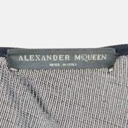 Alexander McQueen Navy Blue Jersey Asymmetric Dress M