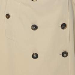 Pre Owned Alexander McQueen Beige Cotton Asymmetric Trench Belted Skirt M