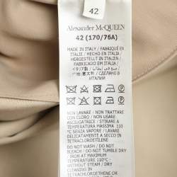 Pre Owned Alexander McQueen Beige Cotton Asymmetric Trench Belted Skirt M