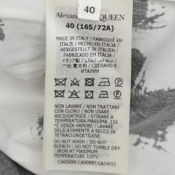 Alexander McQueen Black/White Abstract Print Cotton Pleated Skirt S