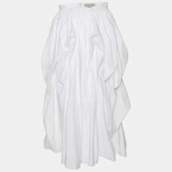 Alexander McQueen White Cotton Midi Skirt S