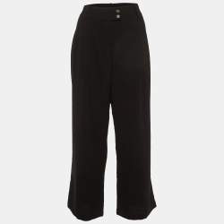 Alexander McQueen Black Fleece Wool Straight Fit Trousers L