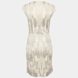 Alexander McQueen Metallic Stretch Knit Sleeveless Short Dress M