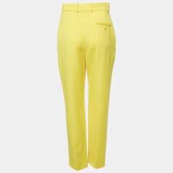 Alexander McQueen Yellow Wool Tapered Leg Trousers M