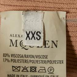 Alexander McQueen Peach Rib Knit Flared Sleeveless Mini Dress XXS
