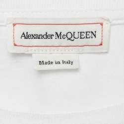 Alexander McQueen White Logo Print Jersey T-Shirt S
