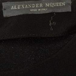 Pre Owned Alexander McQueen Black Silk Scalloped Top M