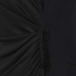 Alexander McQueen Black Crepe Satin Long Leaf Draped Dress XS