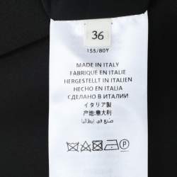 Alexander McQueen Black Crepe Satin Long Leaf Draped Dress XS