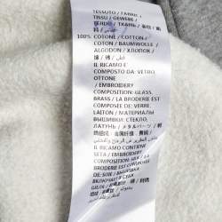 Pre Owned Alexander McQueen Grey Cotton Embellished Sweatshirt S