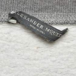 Pre Owned Alexander McQueen Grey Cotton Embellished Sweatshirt S
