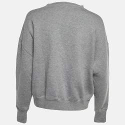 Pre Owned Alexander McQueen Grey Cotton Embellished Sweatshirt S