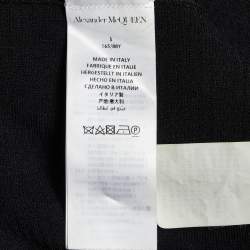 Pre Owned Alexander McQueen Black Knit Bead Detail Asymmetrical Dress S