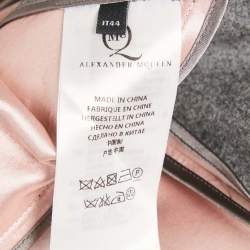 Alexander McQueen Grey/Pink Wool Blend and Satin Sleeveless Mini Dress M