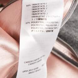 Alexander McQueen Grey/Pink Wool Blend and Satin Sleeveless Mini Dress M