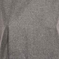 Alexander McQueen Grey/Pink Wool Blend and Satin Sleeveless Mini Dress M