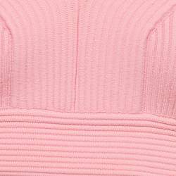 Pre Owned Alexander McQueen Pink Rib Knit Crop Top XS