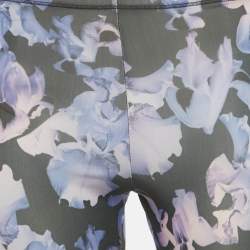 Pre Owned Alexander McQueen Black/Purple Floral Print Leggings XS