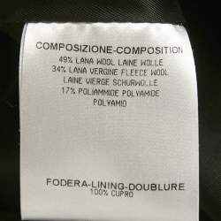 Pre Owned Alexander McQueen Tweed Draped Raw-Edge Detail Coat M