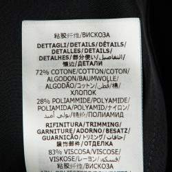 Pre Owned Alexander McQueen White Cotton Knit & Black Sateen Top L