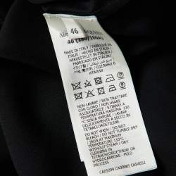 Pre Owned Alexander McQueen White Cotton Knit & Black Sateen Top L