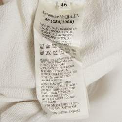 Pre Owned Alexander McQueen White Logo Print Cotton Sweatshirt L