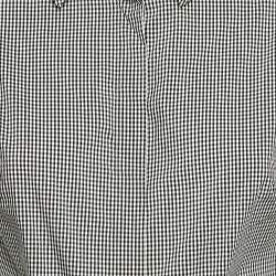 Pre Owned Alexander McQueen Black & White Gingham Print Cotton Blend Shirt S