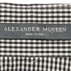 Pre Owned Alexander McQueen Black & White Gingham Print Cotton Blend Shirt S