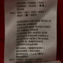 Pre Owned Alexander McQueen Red Silk Beaded High Neck Top S