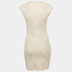 Pre Owned Alexander McQueen Pink Jacquard Knit Mini Bodycon Dress XS
