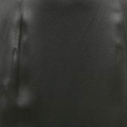 Pre Owned Alexander McQueen Black Jeweled Neck Satin Cut-Out Maxi Dress S