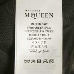 Pre Owned Alexander McQueen Black High Low Peplum Leather Jacket M