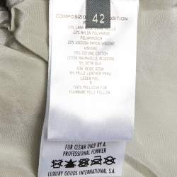 Pre Owned Alexander McQueen Grey Tweed & Fur Trim Sleeveless Asymmetric Hem Vest M