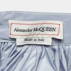 Pre Owned Alexander McQueen Grey Taffeta Mini Skirt M
