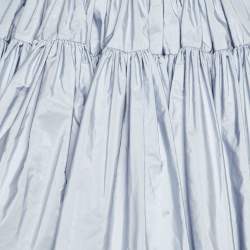 Pre Owned Alexander McQueen Grey Taffeta Mini Skirt M