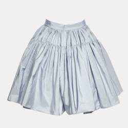 Pre Owned Alexander McQueen Grey Taffeta Mini Skirt M