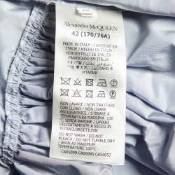 Pre Owned Alexander McQueen Grey Taffeta Mini Skirt M