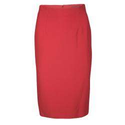Alexander McQueen Red High Waist Pencil Midi Skirt S