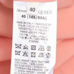 Pre Owned Alexander McQueen Multicolor Trompe L'Oeil Printed Silk Puff-Sleeve Midi Dress S