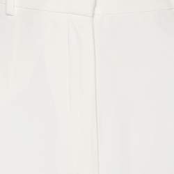 Pre Owned Alexander McQueen White Crepe Capri Pants L