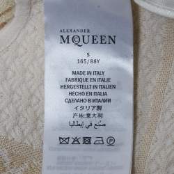 Pre Owned Alexander McQueen Cream Jacquard Knit Ruffled 3 pc Skirt Set S